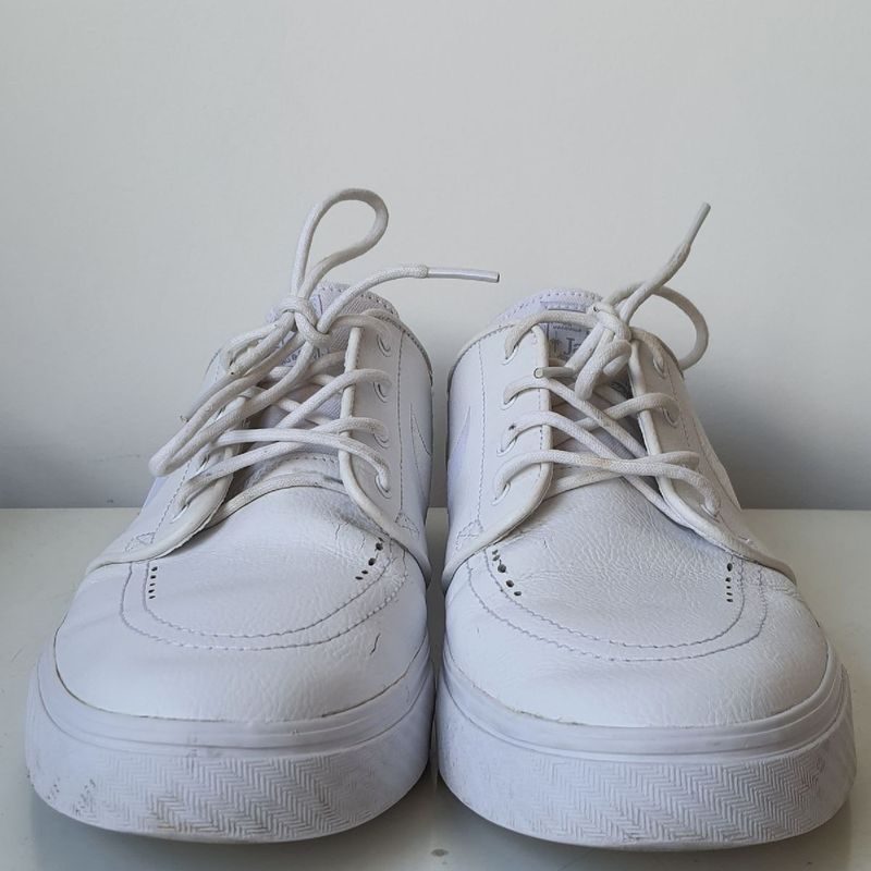 Janoski branco discount de couro