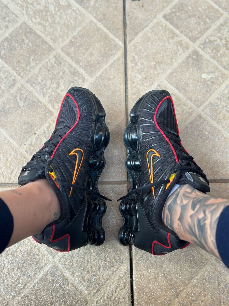 Nike Shox 12 Molas Tl Magma Preto e Laranja | Tênis Masculino Nike ...