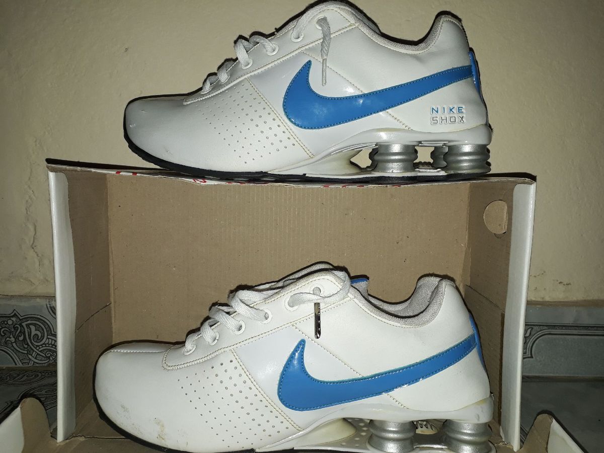 nike shox azul com branco