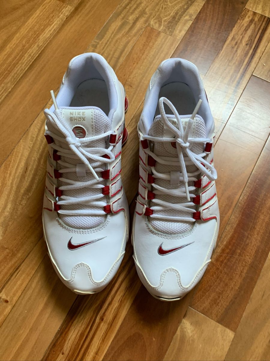 Nike shox branco e vermelho hot sale