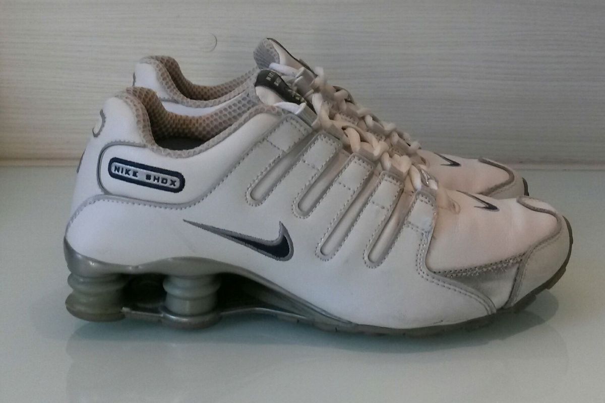 nike shox branco com prata