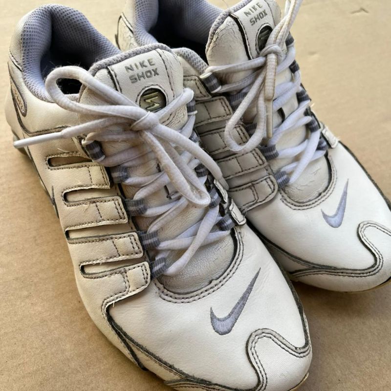 Nike shox sale couro branco