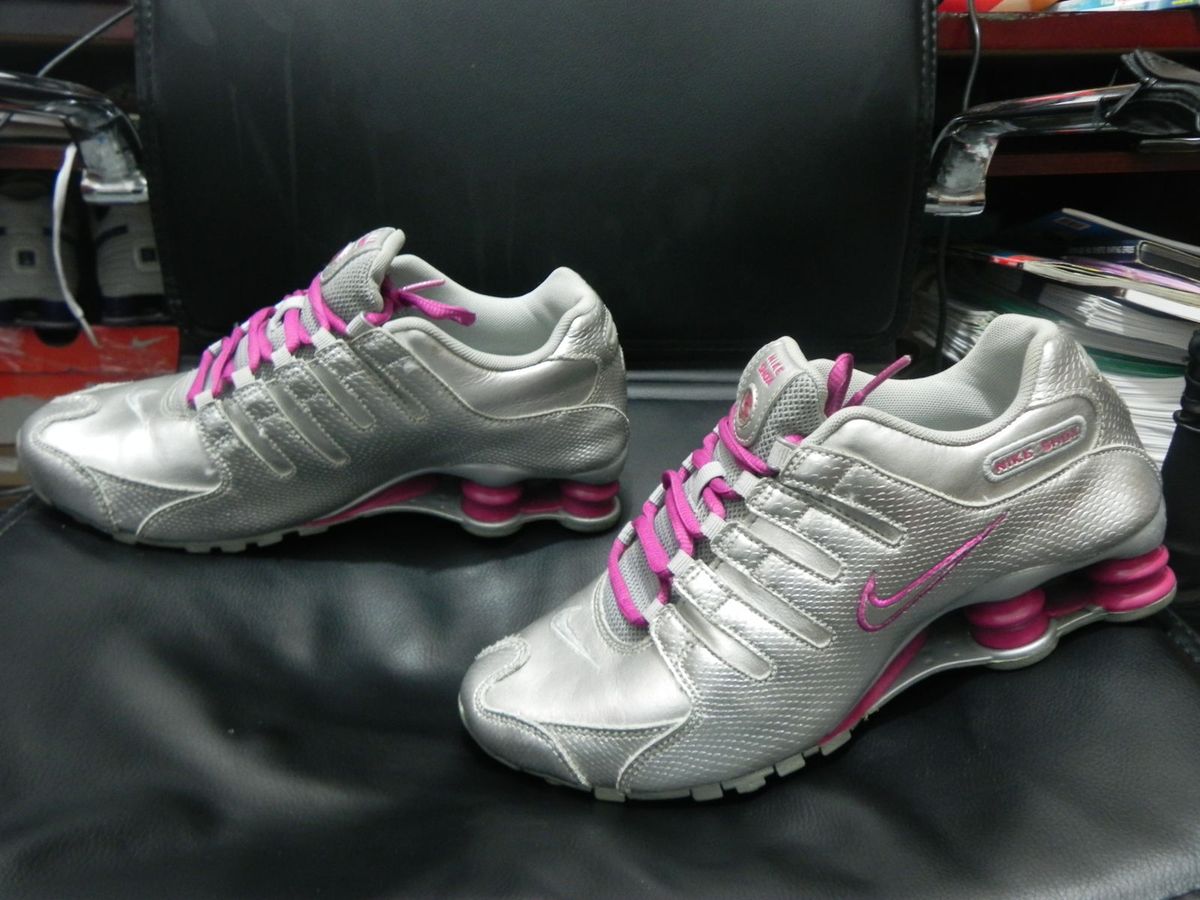 nike shox nz prata e azul