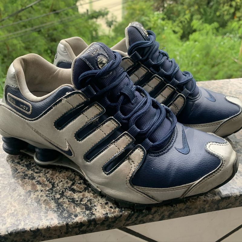 Nike shox nz discount prata e azul