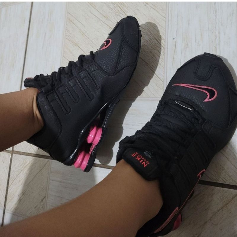 Nike shox outlet preto e rosa