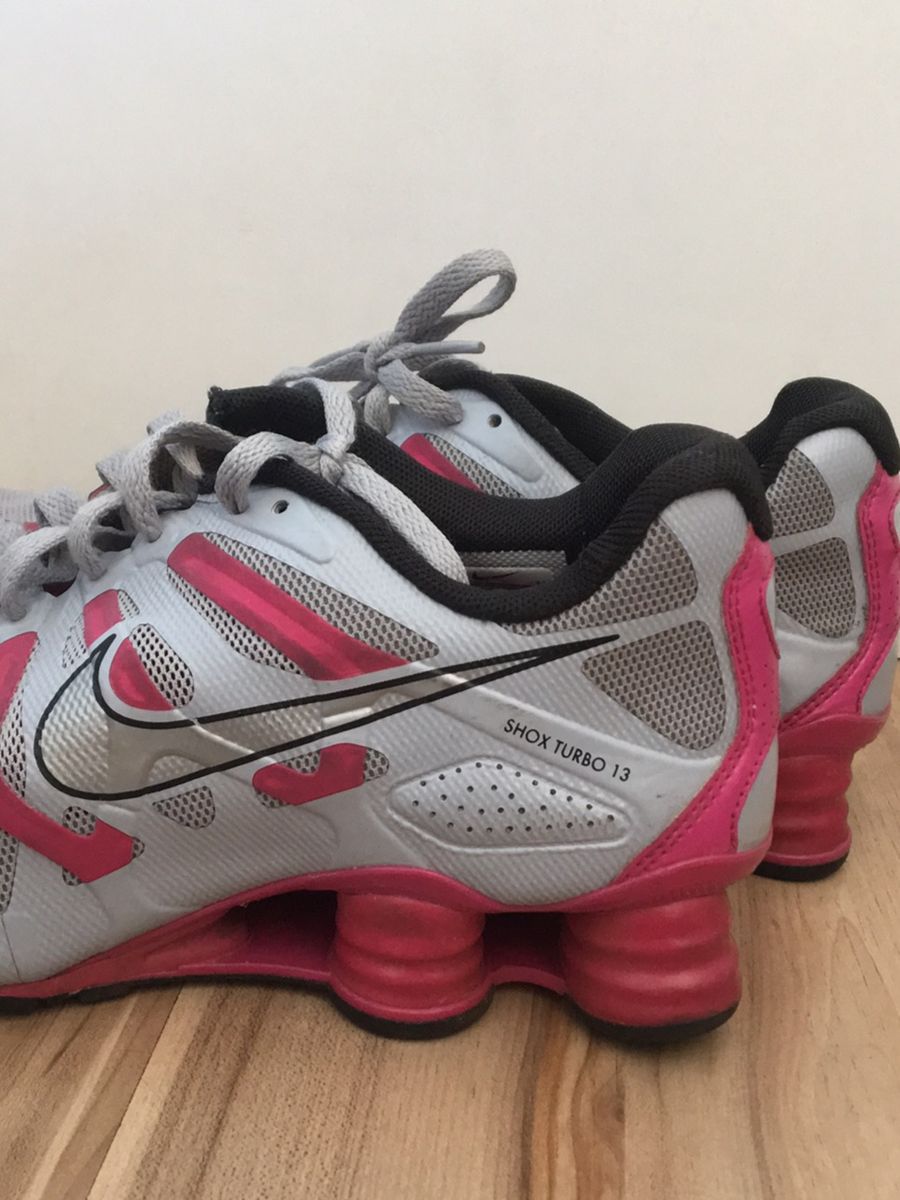 nike shox rosa e branco
