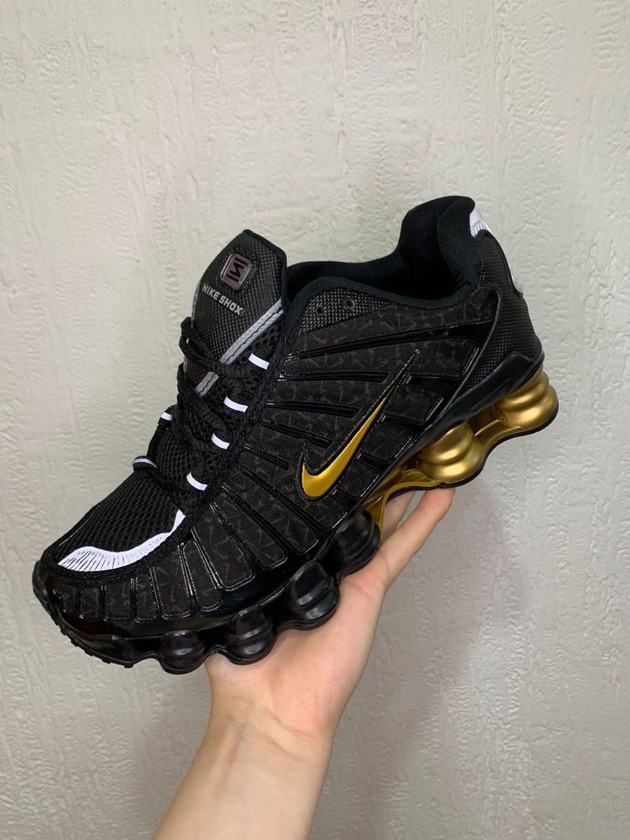 Nike Shox Tl Doze Molas Preto E Dourado Neymar Tamanho Ao Cacareco Nike Nunca Usado