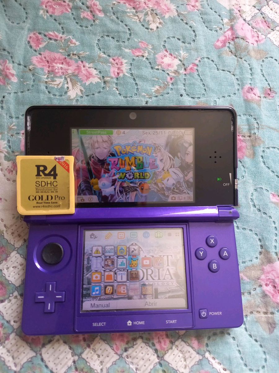 Nintendo 3ds Roxo (sem Carregador) com Cartucho R4 de Desbloqueio ...