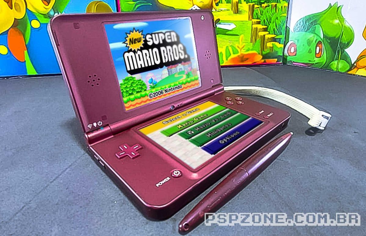 Nintendo Dsi Xl Wine Red Semi-novo Jogos Nds.gb,gbc,gba,nes,snes