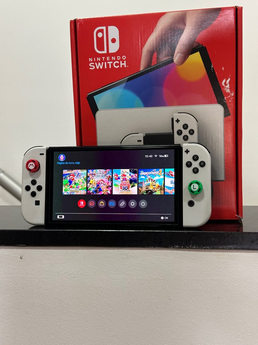 Nintendo Switch OLED 128 Gb Destravado Com 10 Jogos Switch
