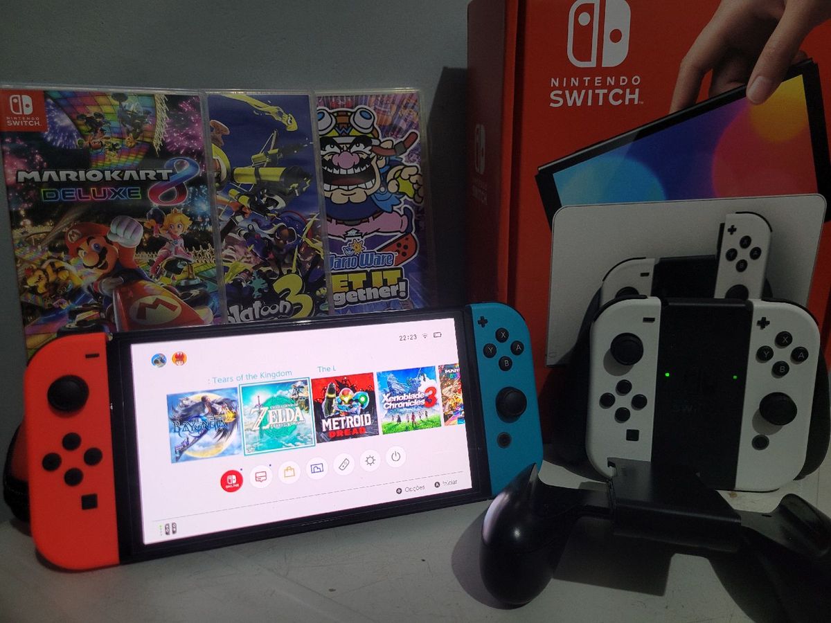 Nintendo Switch Oled Branco (ainda Na Garantia) + 256gb com 49 Jogos |  Console de Videogame Nintendo Usado 75339250 | enjoei