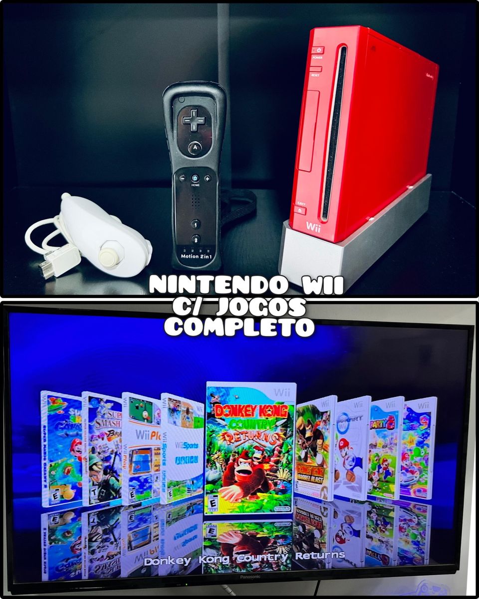 Nintendo wii completo com jogos e emuladores