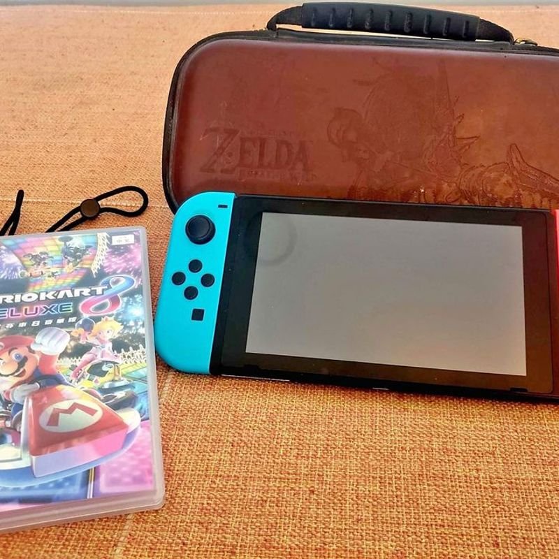 Nintendo Switch V2 Neon Mario Kart 8 Seminovo Garantia E Nf