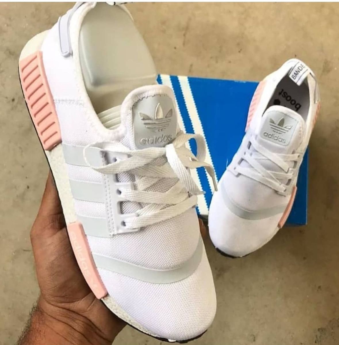 Adidas nmd shop branco com rosa