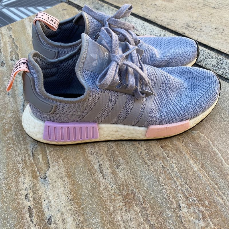 Adidas nmd cinza store e rosa original