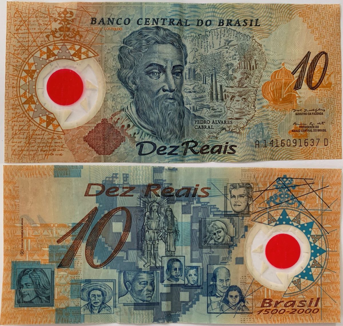 Nota de 10 Reais de Plástico Comemoração Dos 500 Anos do Descobrimento do  Brasil para Colecionadores, Produto Vintage e Retro Usado 79989490, notas  em reais 