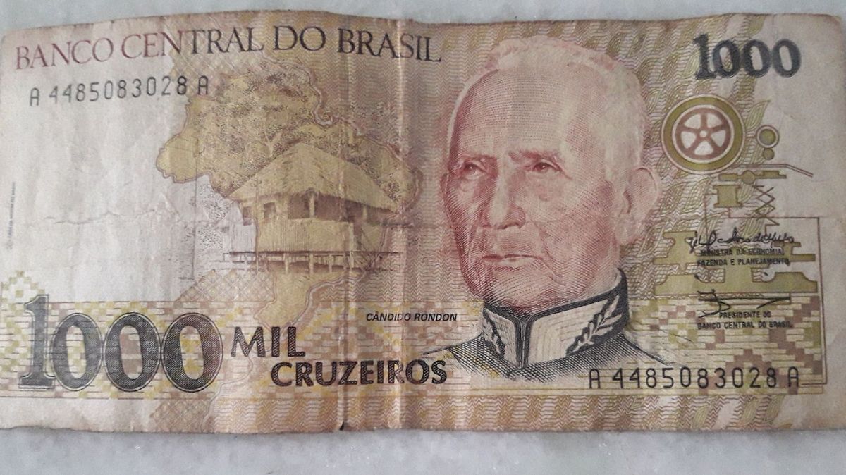 Nota de 1000 Cruzeiros Cacareco Banco Central Do Brasil Usado 51231436 enjoei
