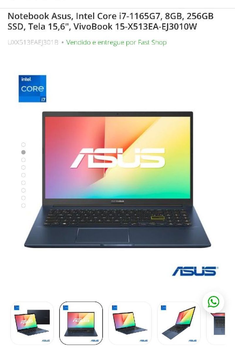 Notebook Asus Vivobook I5 Computador Notebook Asus Usado 83406264