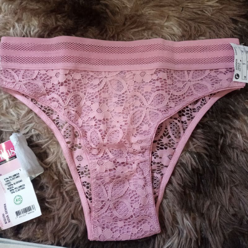 BABY PINK LACE THONG