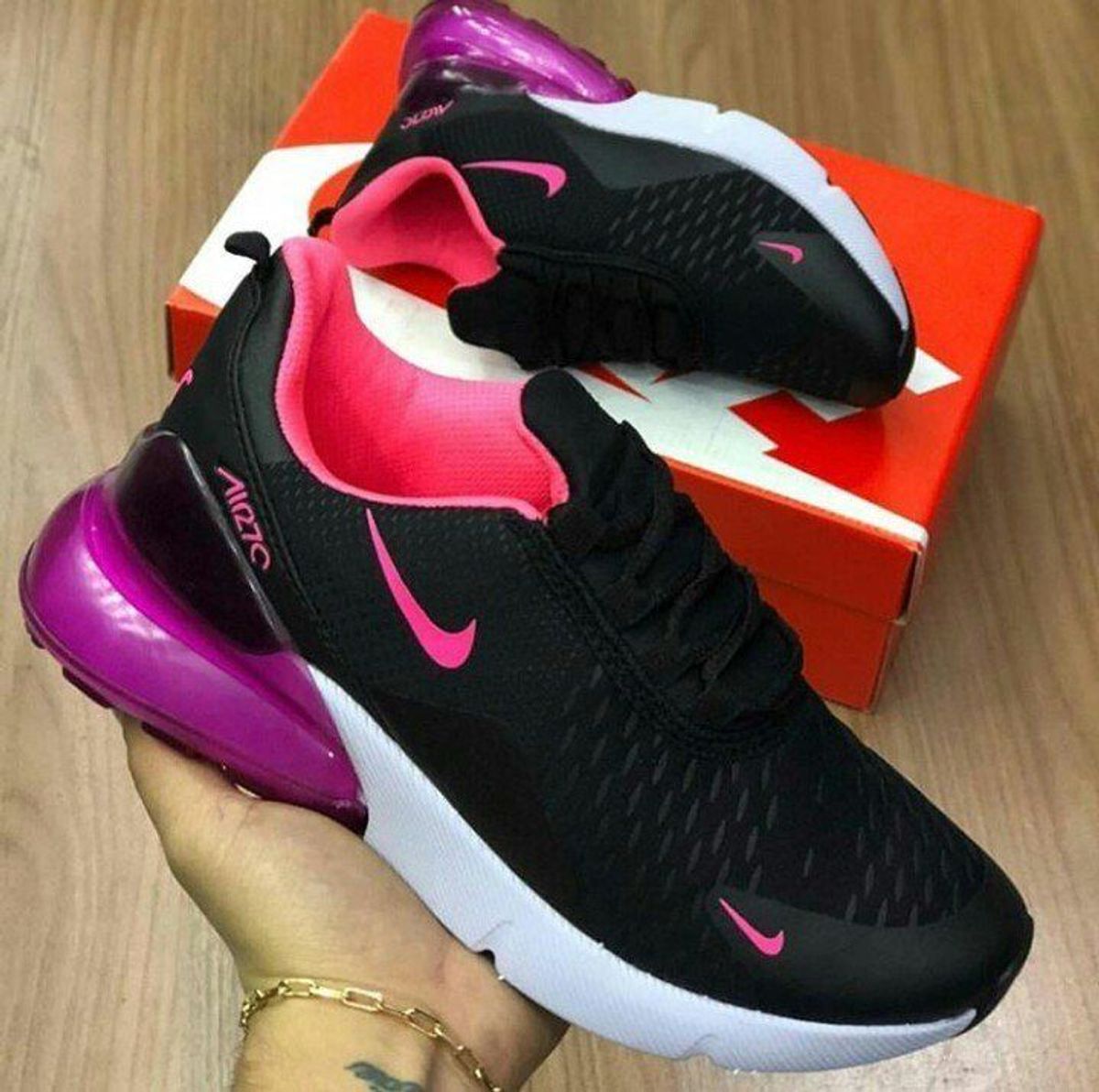 tenis nike preto e pink