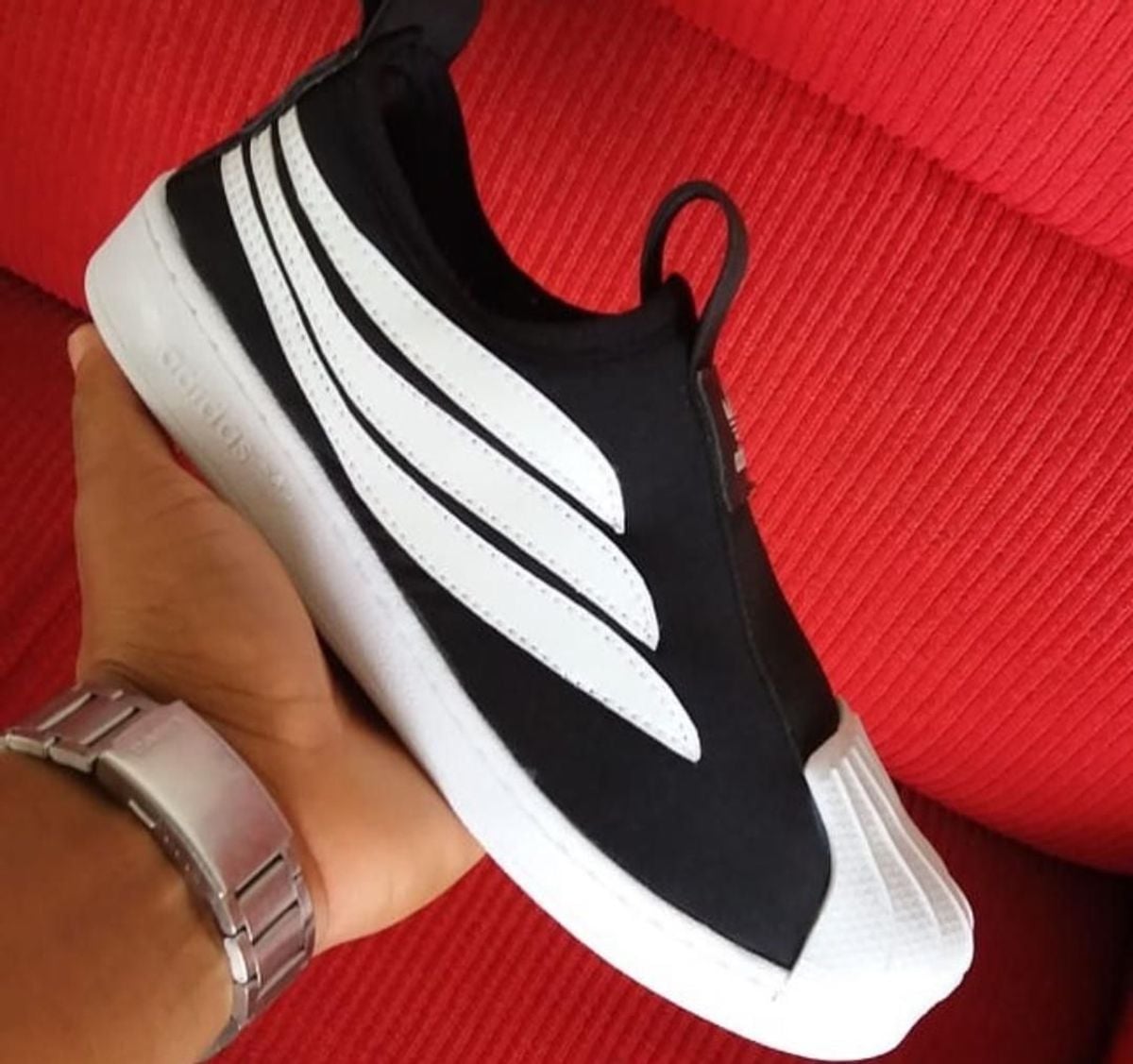 tenis adidas slip on preto feminino