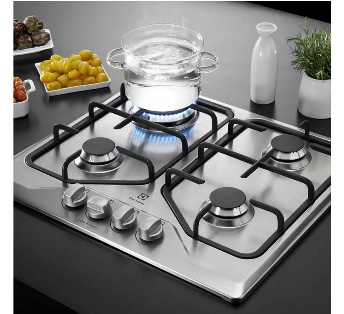 [novo] Cooktop Inox 4 Bocas Eletrolux Belíssimo Eletrodoméstico