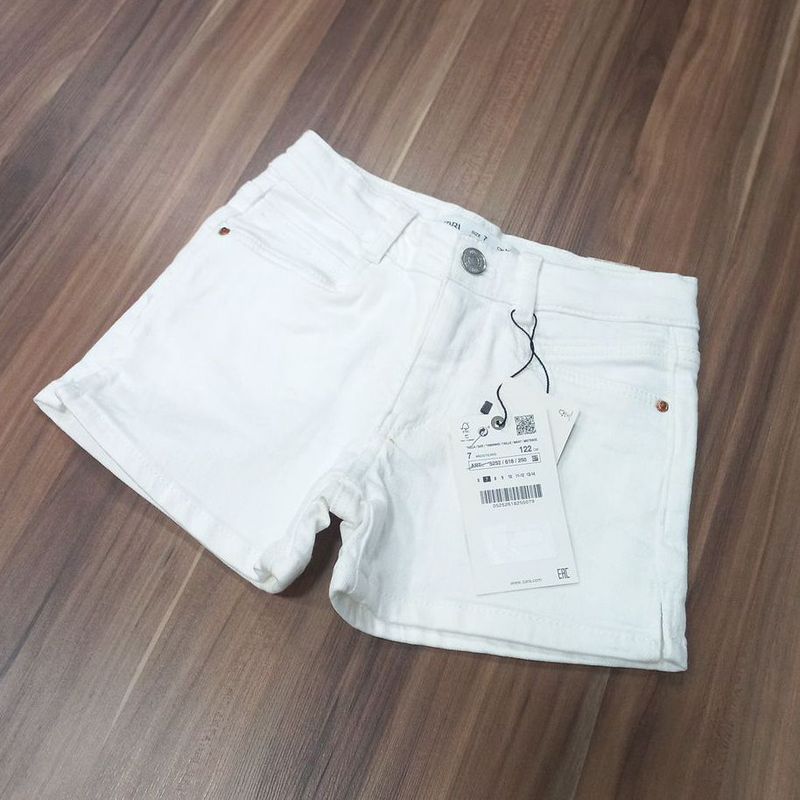 Infantil Shortinho Jeans Branco Short Jeans Branco Infantil Short - Main Image