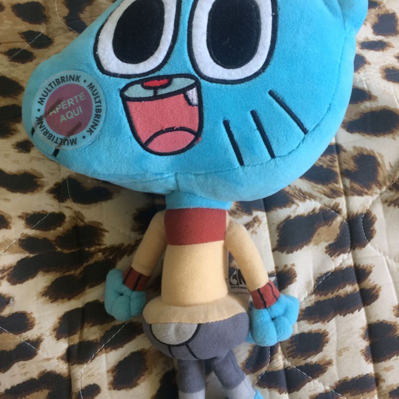 Brinquedo Boneco De Pelúcia Personagem Infantil Gumball Azul - 28