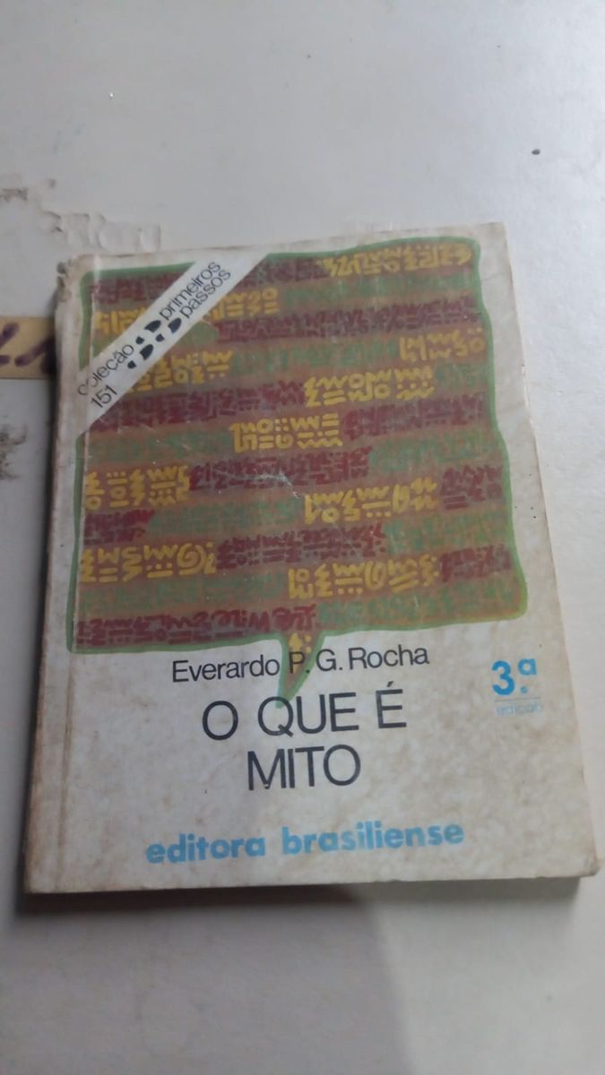 O Que É Mito,autor Everardo Rocha Livro Livro Usado 62562389 enjoei