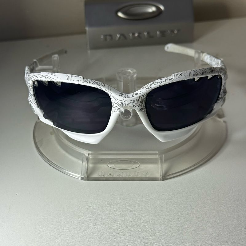 Oakley New Racing Jacket White/Black Ghost Text Vented