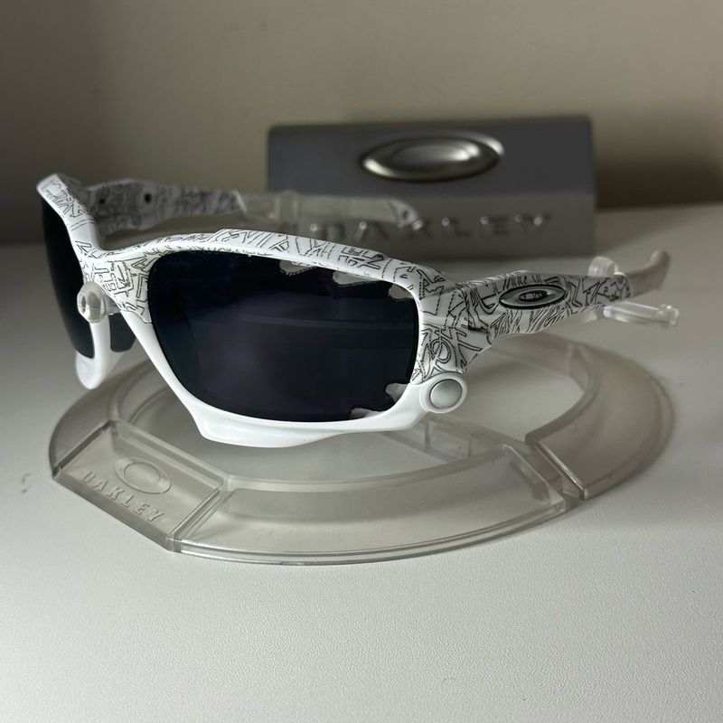Oakley Racing Jacket Transitions Solfx White Ghost Text