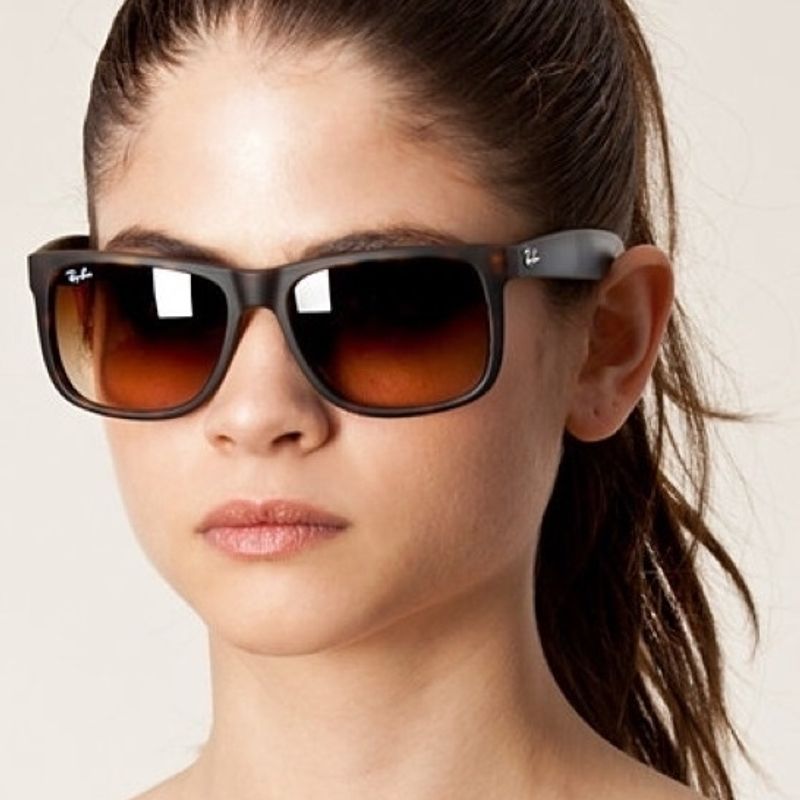Óculos de Sol Feminino Ray Ban Rb4165 Justin Marron Lentes