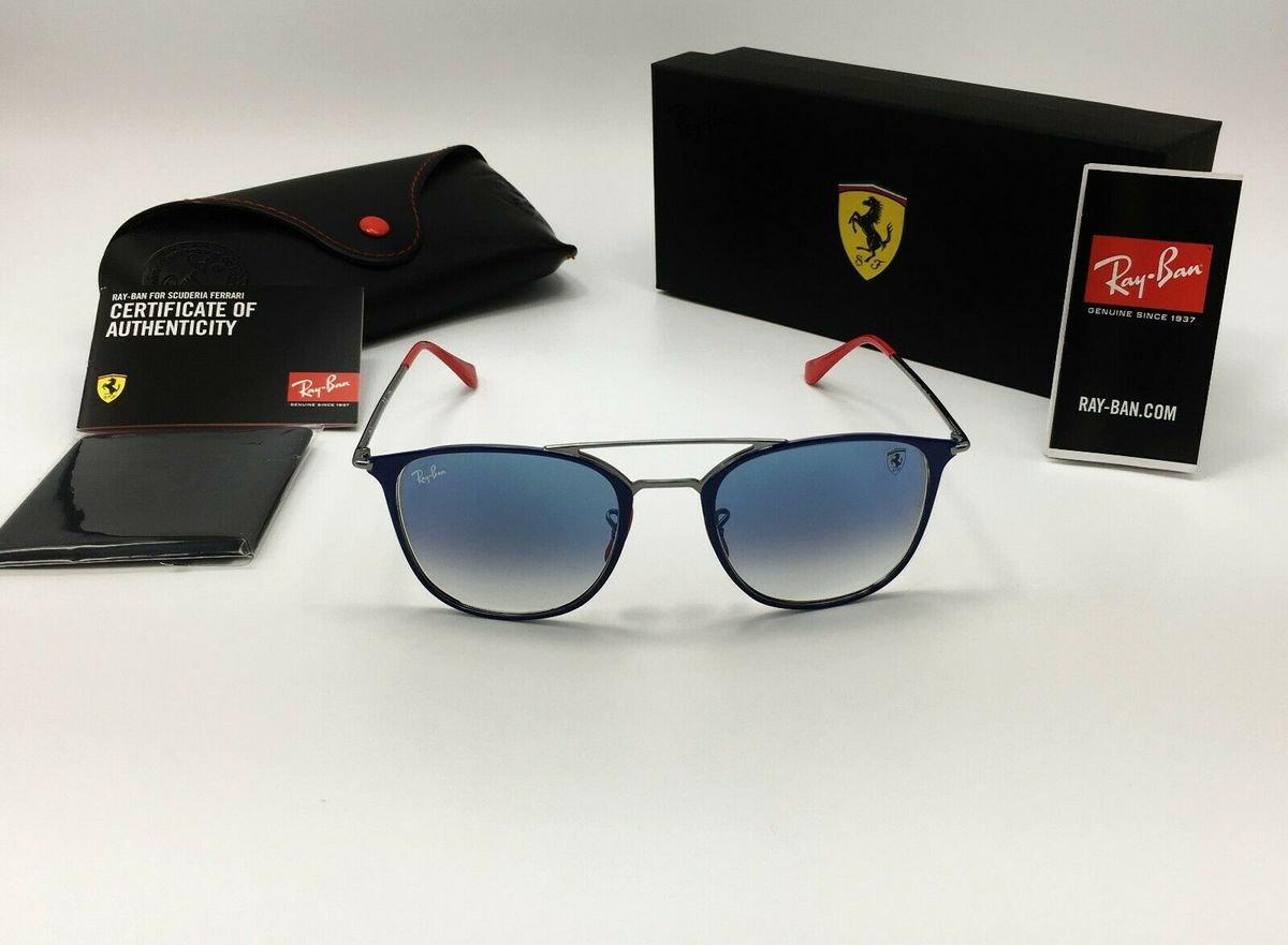Óculos de Sol Ferrari Ray Ban Scuderia Collection Azul Degrade Rb3601 ...
