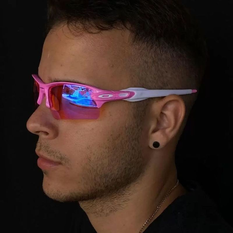 Óculos de Sol Flak 2.0 Branco Lente Prizm Borracha Rosa