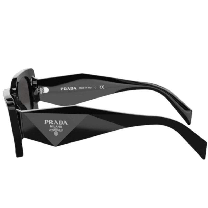 Óculos de Sol Prada Feminino Hexagonal Preto Lente Escura≪≫Prada