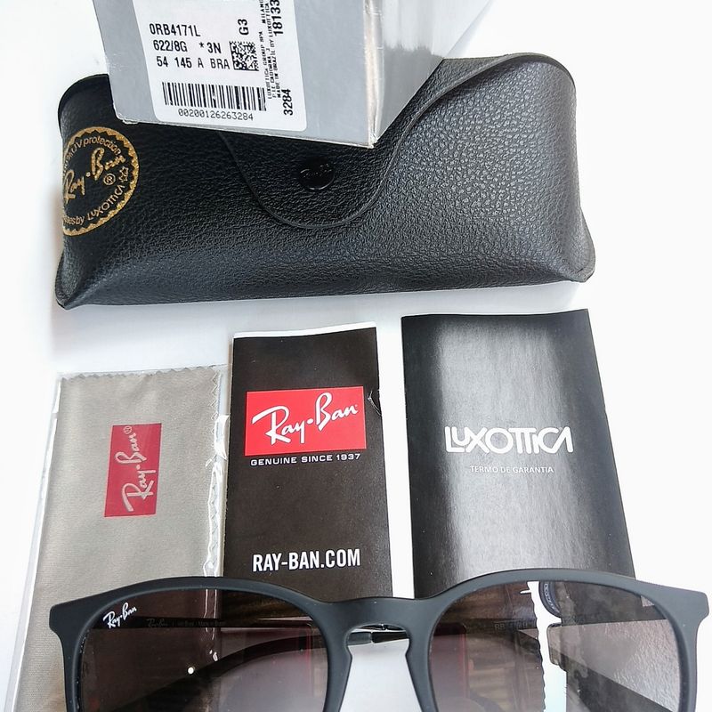 Óculos de Sol Ray Ban Erika RB4171L Preto Fosco com Lentes Cinza