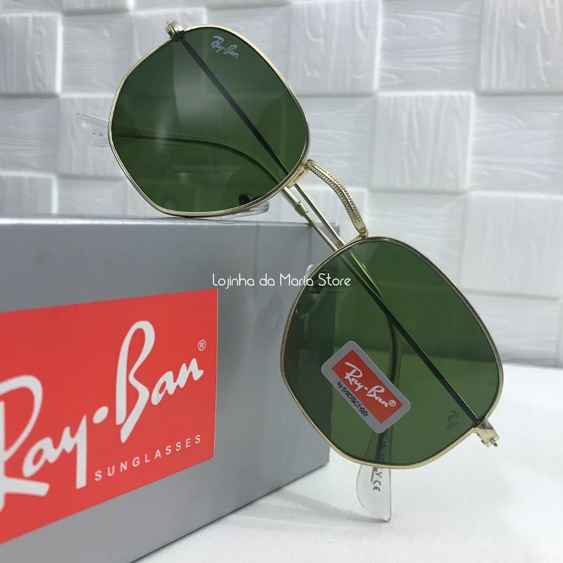 Óculos de Sol Ray Ban Hexagonal Dourado Lente Verde em Cristal | Óculos  Feminino Ray Ban Nunca Usado 86119152 | enjoei