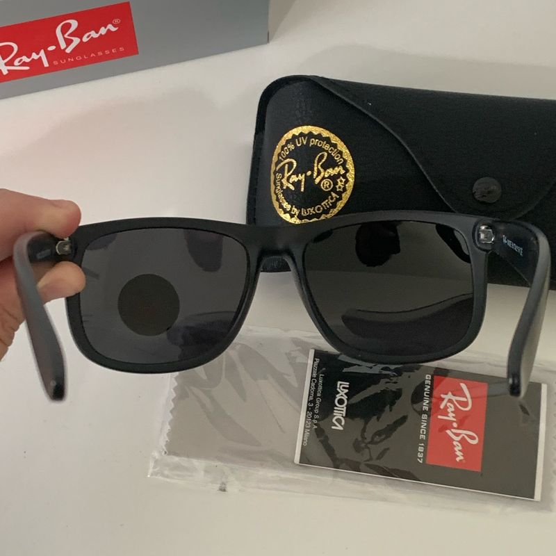 Óculos de Sol Ray Ban Justin RB4165L Masculino Preto Fosco