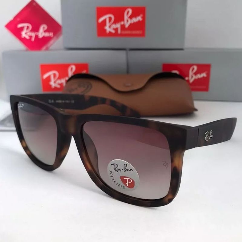 Óculos de Sol Ray Ban Justin Tartaruga Polarizado Masculino Ray