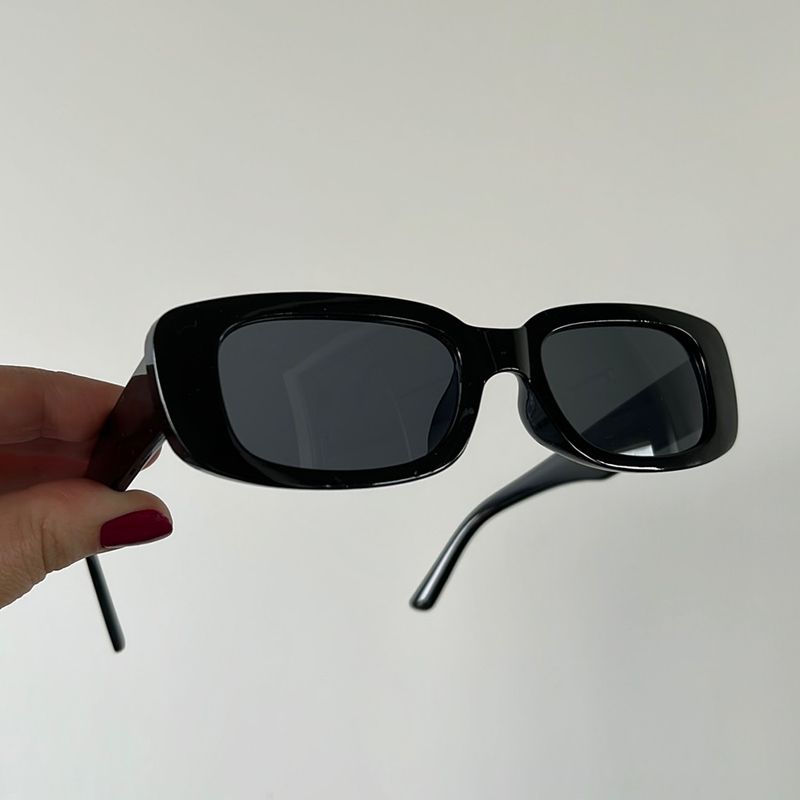 Y2K Minimalista Embrulho Preto Moldura Óculos Da Moda