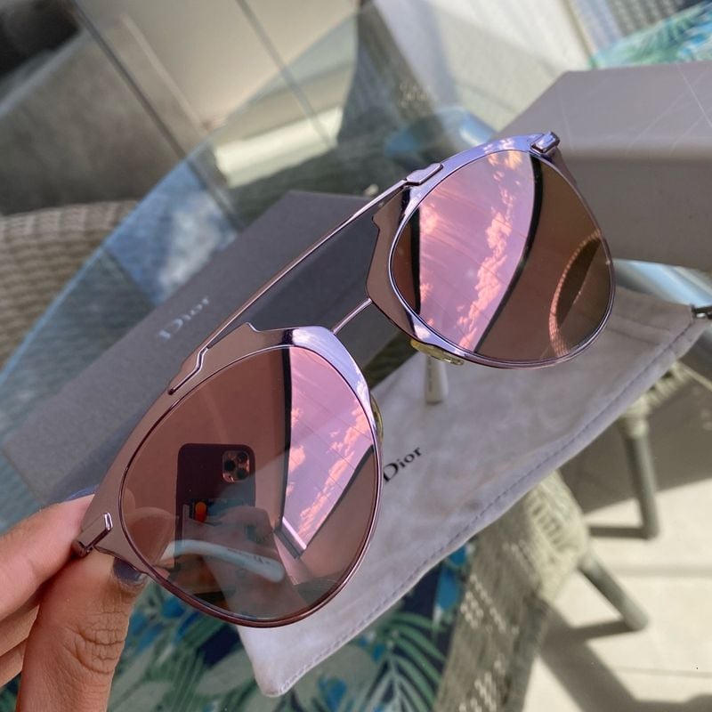 Dior reflected store sunglasses rose gold