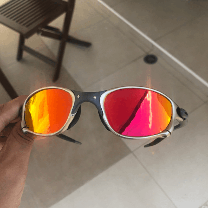 Óculos de Sol Juliet Prata Espelhada Borracha Branca | Óculos Masculino  Oakley Nunca Usado 85081078 | enjoei