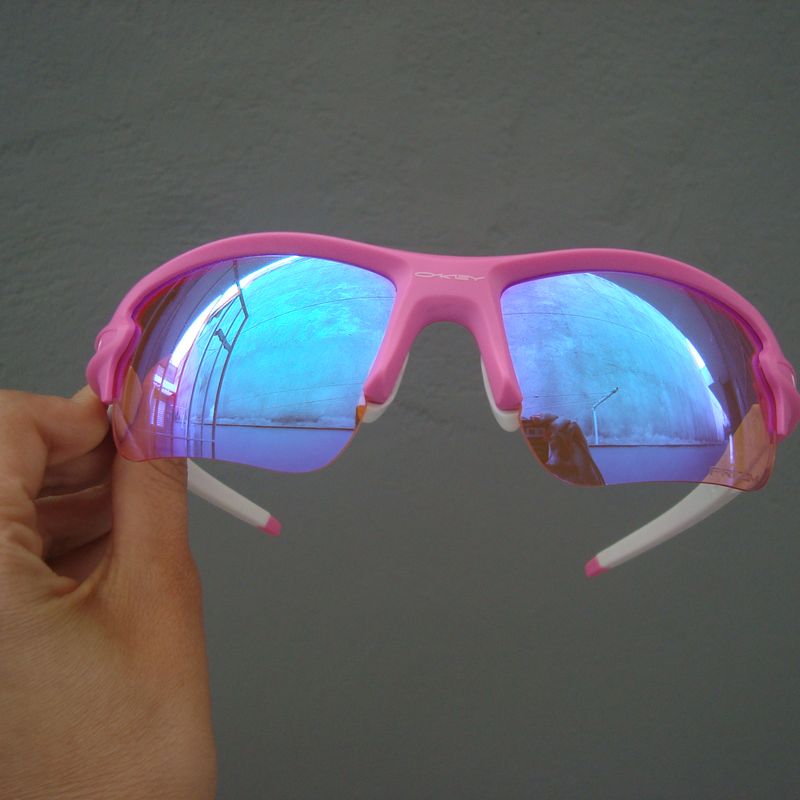 Óculos de Sol Oakley Flak Jacket 2.0 Branca/Rosa Lentes Prizm Top