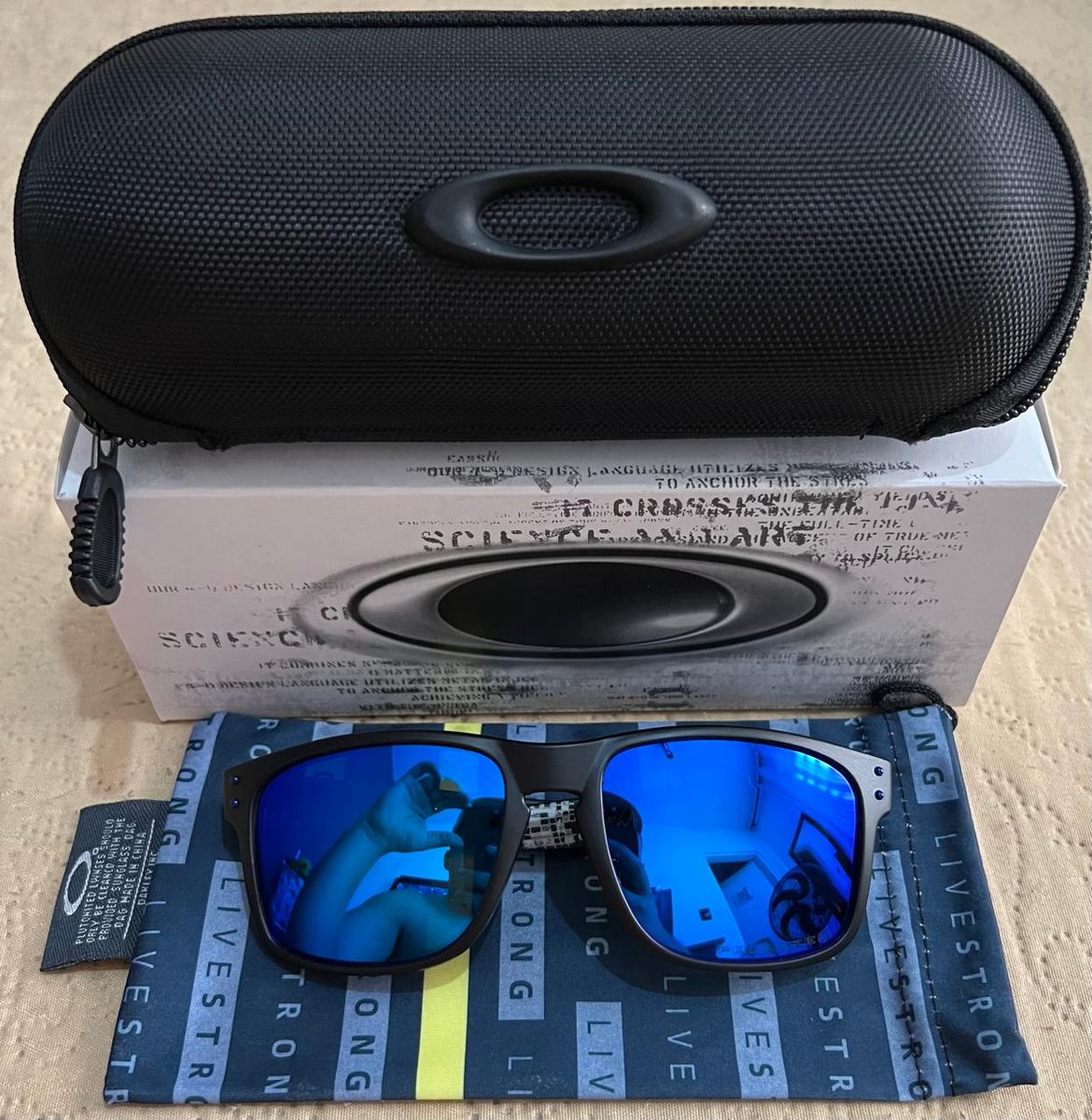 Oculos Oakley Holbrook Julian Wilson Matte Black Lente Blue Iridium Oakley Nunca Usado 100973951 enjoei