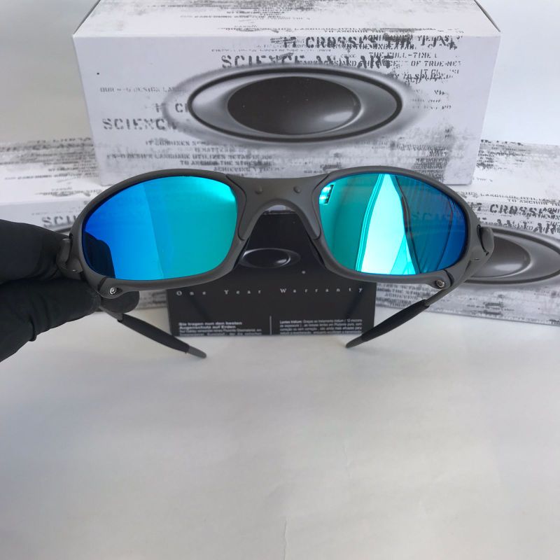 Óculos Masculino Juliet Metal Azul Pronta Entrega Polarizado