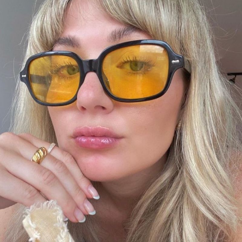 Óculos de Sol com Lentes Amarelas Retrô Retangular Vintage Y2k, Óculos  Feminino Nunca Usado 72780924