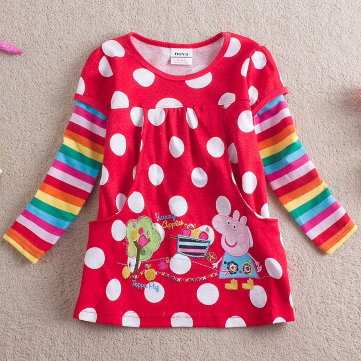 vestido da peppa vermelho