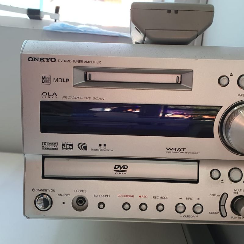 Onkyo Dvd/Md Tuner Amplifier + 2 Caixas de Som Original do Japão