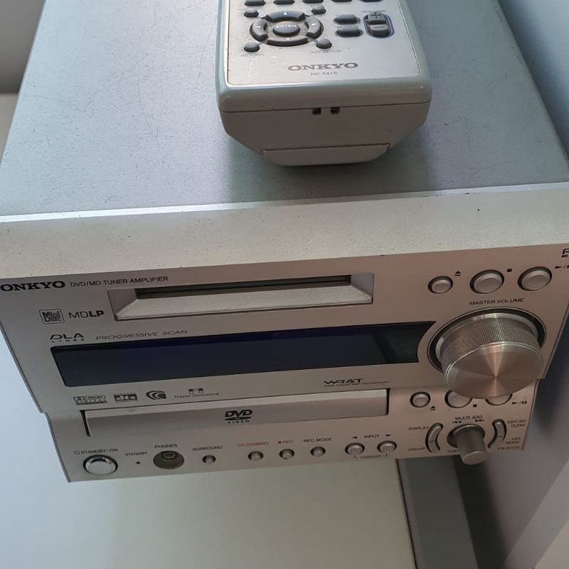 Onkyo Dvd/Md Tuner Amplifier + 2 Caixas de Som Original do Japão