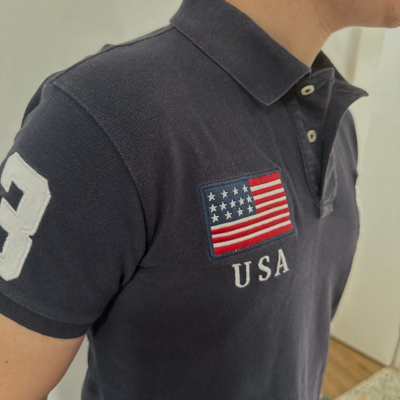 め*ー様 00s Polo Ralph Lauren Big Pony USA国 Camisa Polo Ralph Lauren Laranja big pony Kids